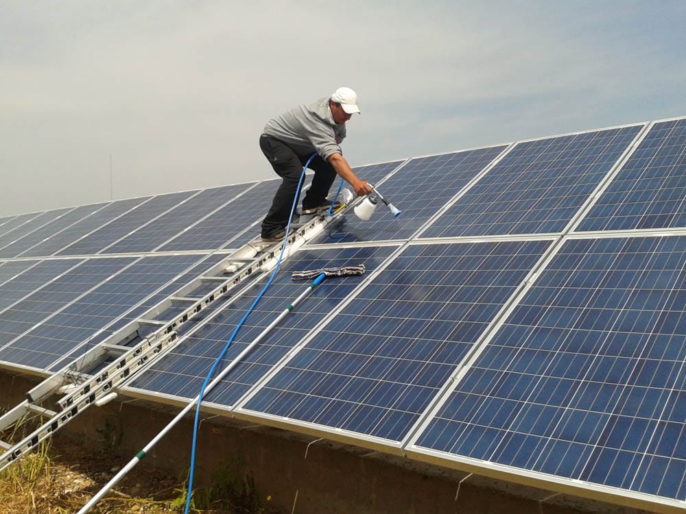 SurfaShield G self-cleaning coating on solar panels